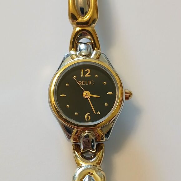 Relic Women's Two-Toned Black Dial Stainless Steel Bracelet Watch WR 30M ZR33755 - Picture 2 of 15